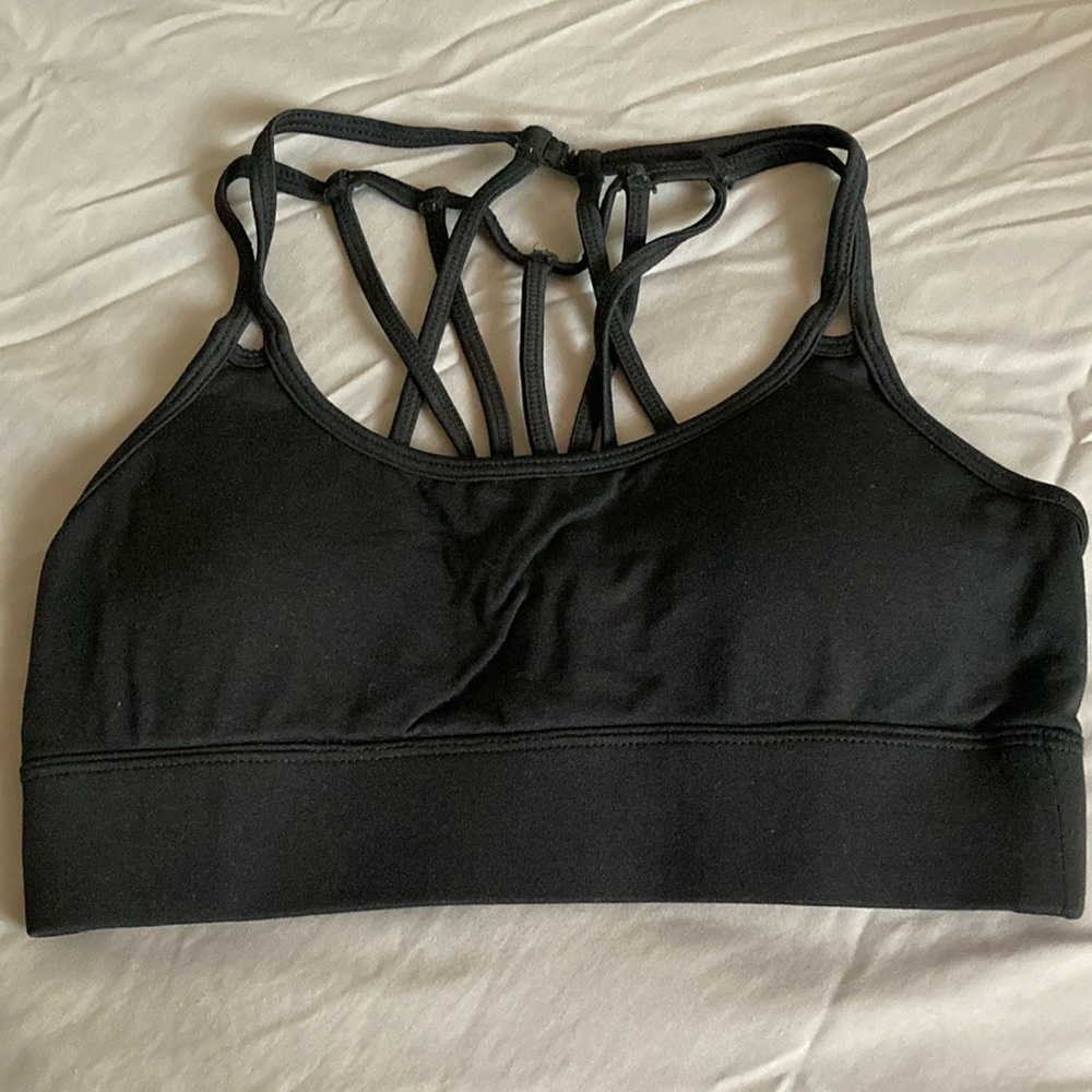 Black Strappy Fabletics Sports Bra